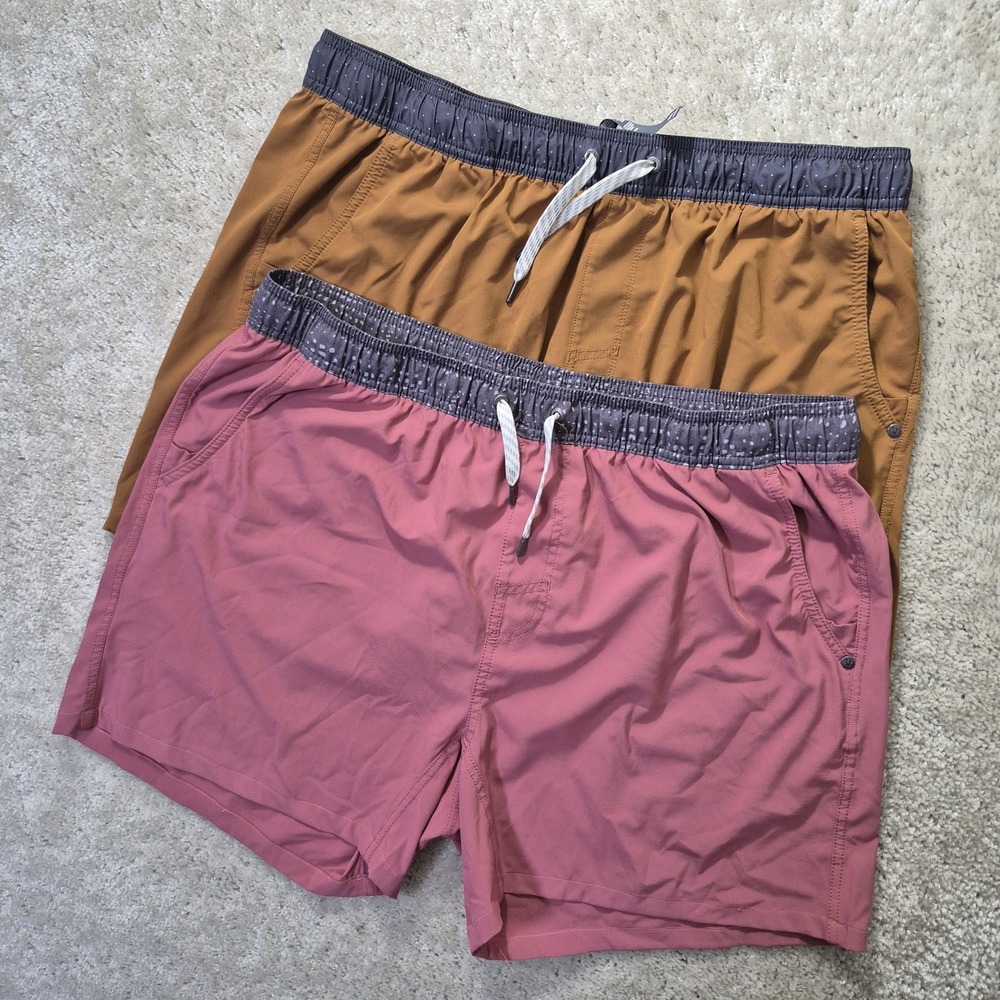 Vuori Kore Shorts Lot Of 2 Men 2XL Copper Pink Performance Activewear Run Gym